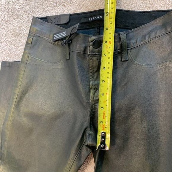 J Brand Super Skinny Black Green Coated Jeans Sz25 - Picture 8 of 10